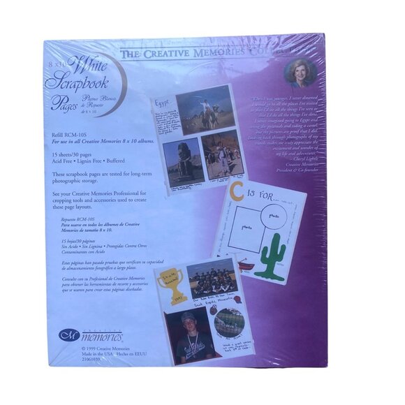 Creative Memories 8x10 Scrapbook 15 White PAGES Refill + 15 Page PROTECTORS New - Picture 2 of 3